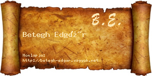 Betegh Edgár névjegykártya